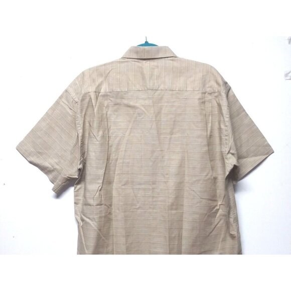 NWOT Men's shirt short sleeve Sz L beige 100% Cotton button up Roberto Villini - Picture 5 of 11